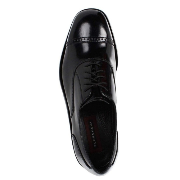 Florsheim 'Lexington Brogue' Black Patent Leather Lace-Up Oxford Sz. 8D EUC - Picture 4 of 16
